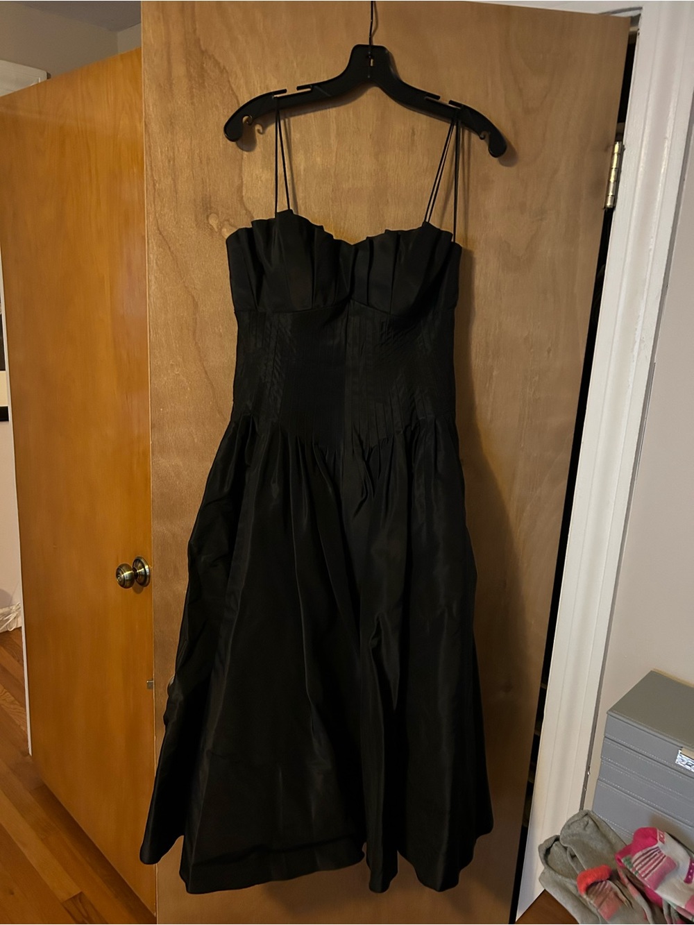 Vintage Rickie Freeman for Teri Jon Black Silk Taffeta Corset Dress - Size 8